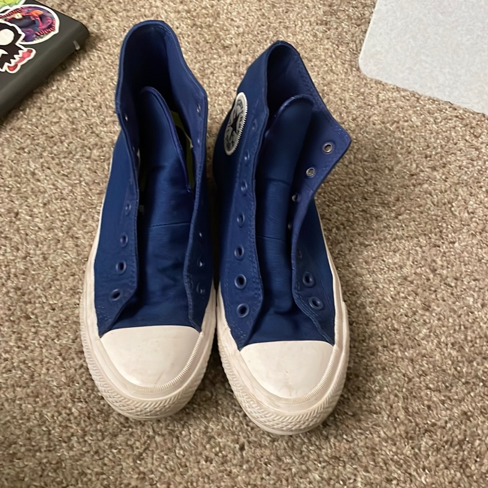 Converse Chuck Taylor II Lunarlon Blue Canvas High Top Sneakers